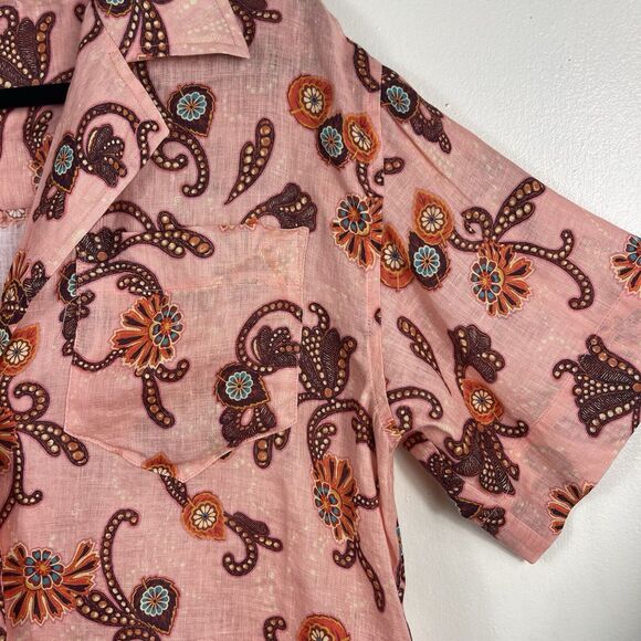 ALC Sullivan Linen Top Oversized Boxy Fit Women Size XS Button Front Lightweight - Picture 4 of 16